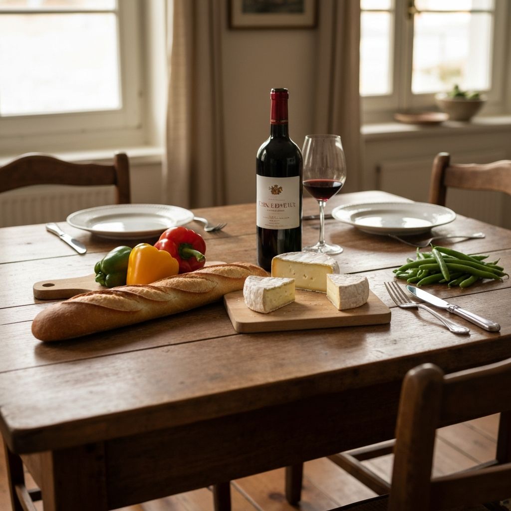 Traditional French dining culture with fresh foods